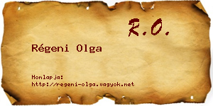 Régeni Olga névjegykártya